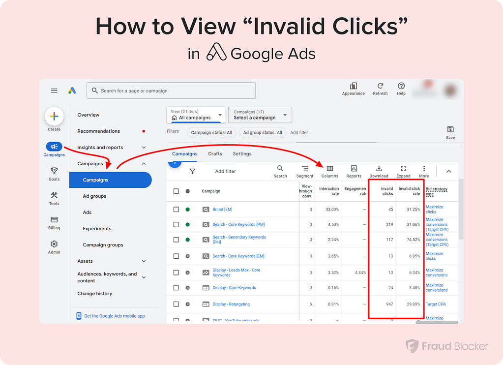 how to view spam clicks in google ads