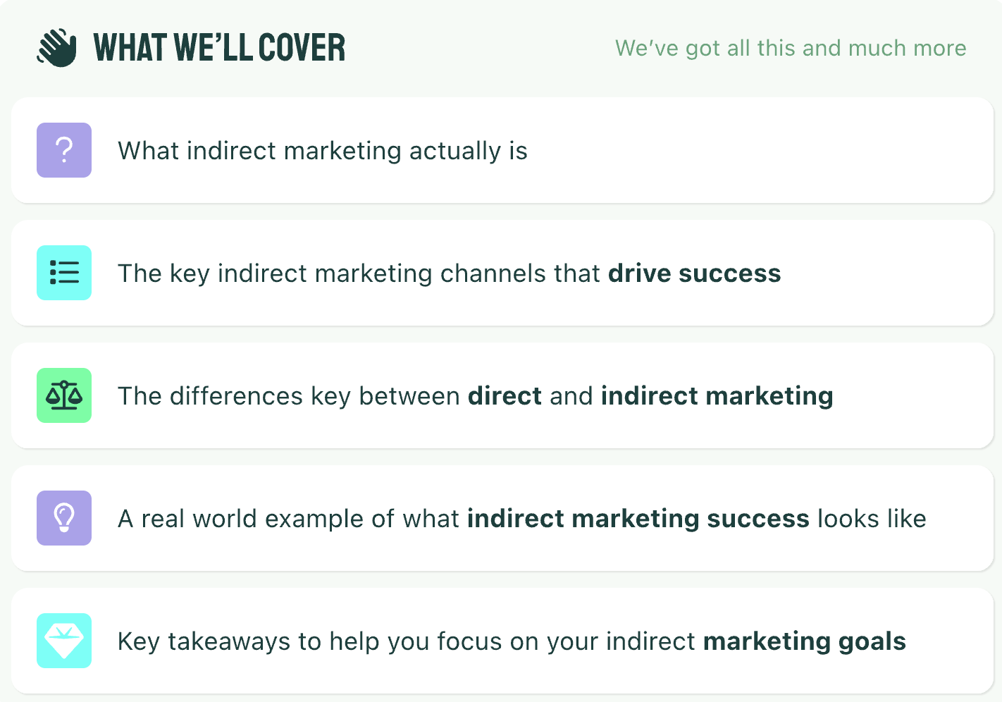 Breakdown of The power of indirect marketing blog