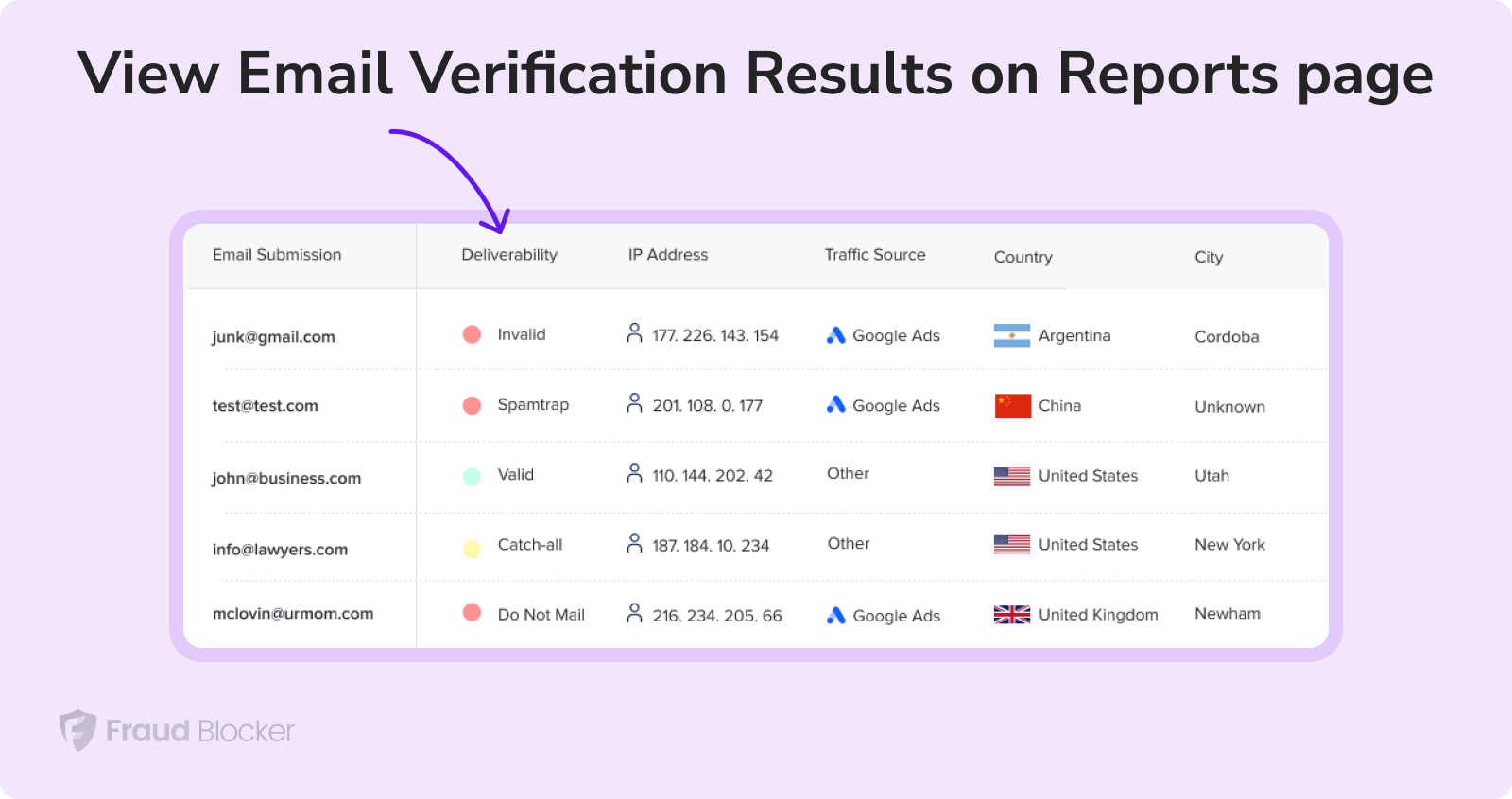 how to view email verification results