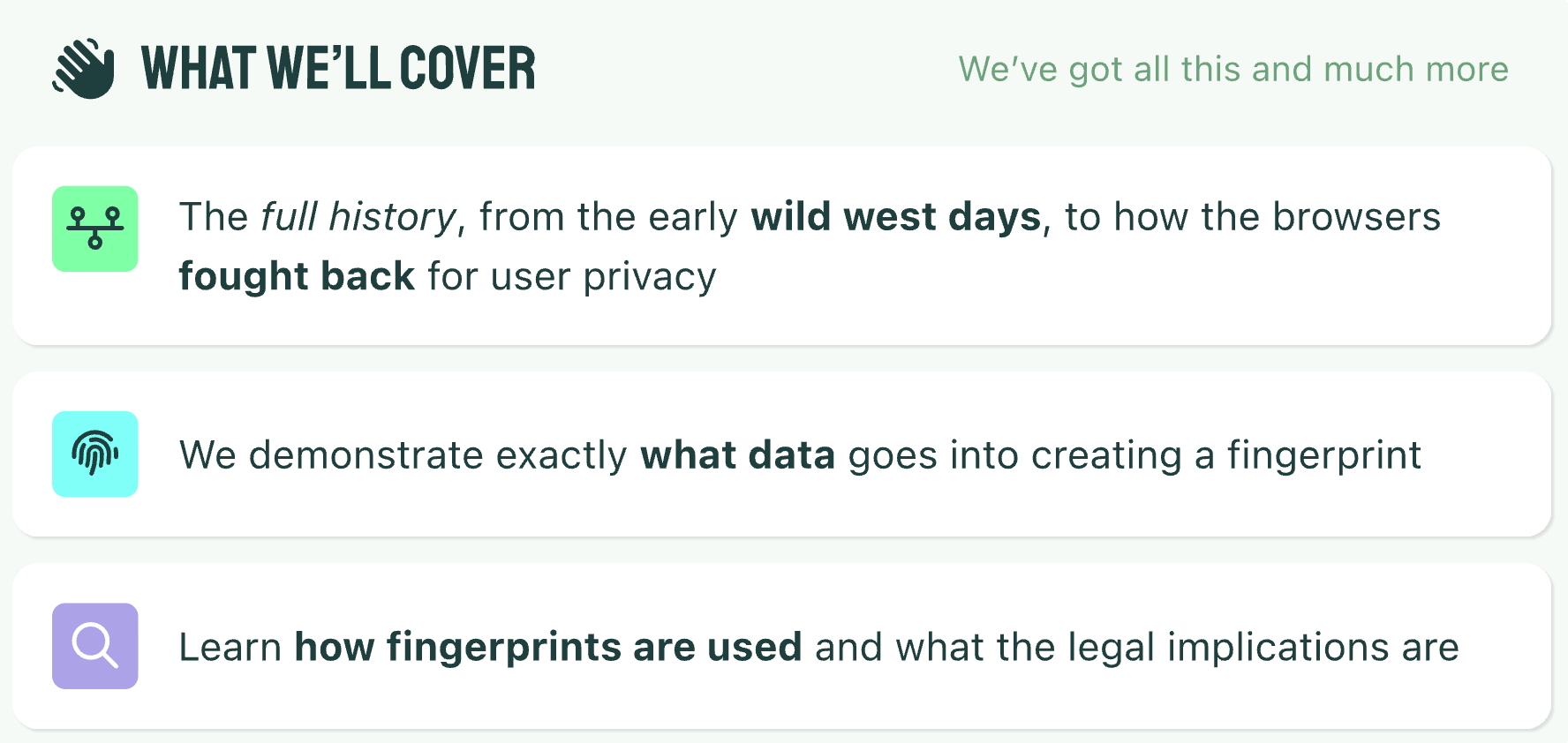 what we'll cover in browser fingerprint blog