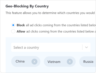best click fraud software - geo blocking