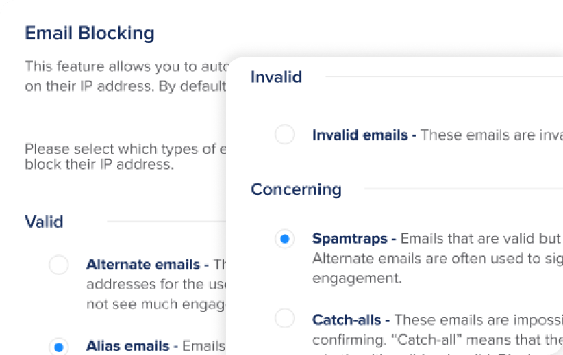 block bad email validation 2