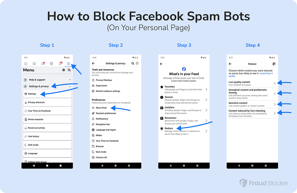 how to block facebook spam bots on your personal page