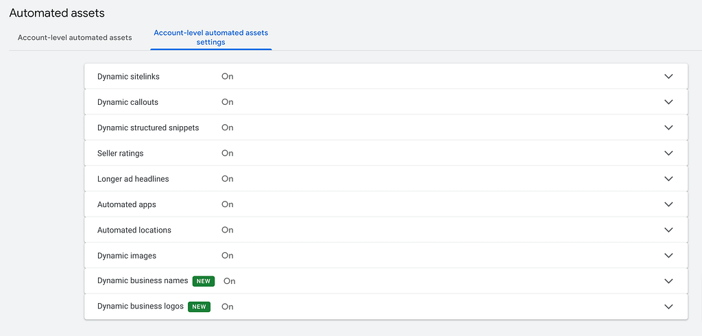 automated ad assets google ads