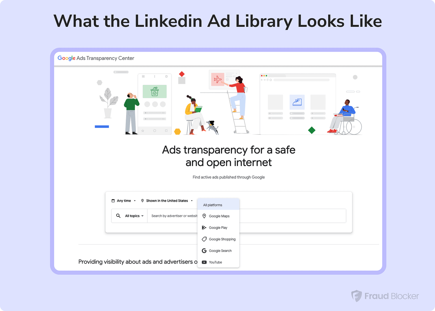 example of the google ads transparency center search results page