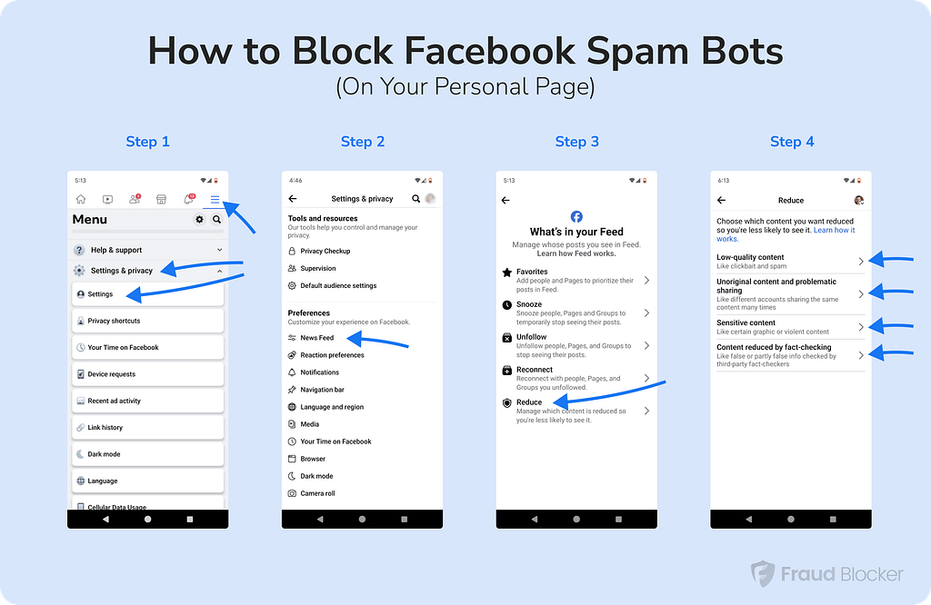 how to block facebook spam bots on your personal page