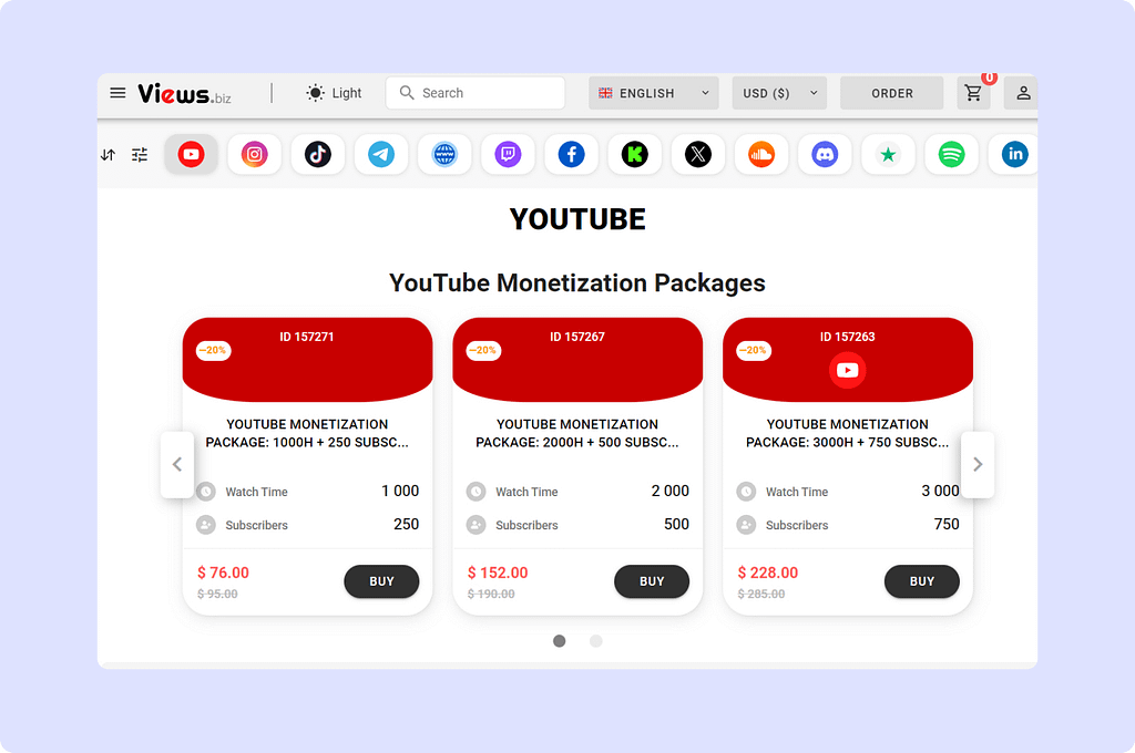example of buying fake youtube views