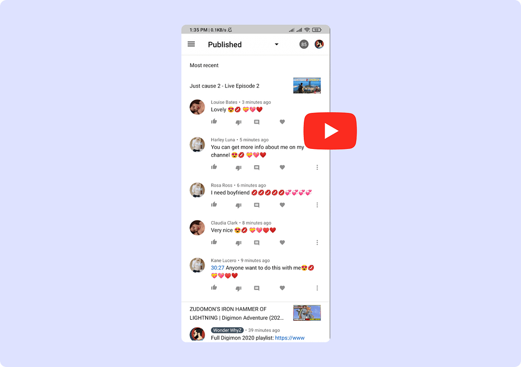 fake youtube comments and engagement
