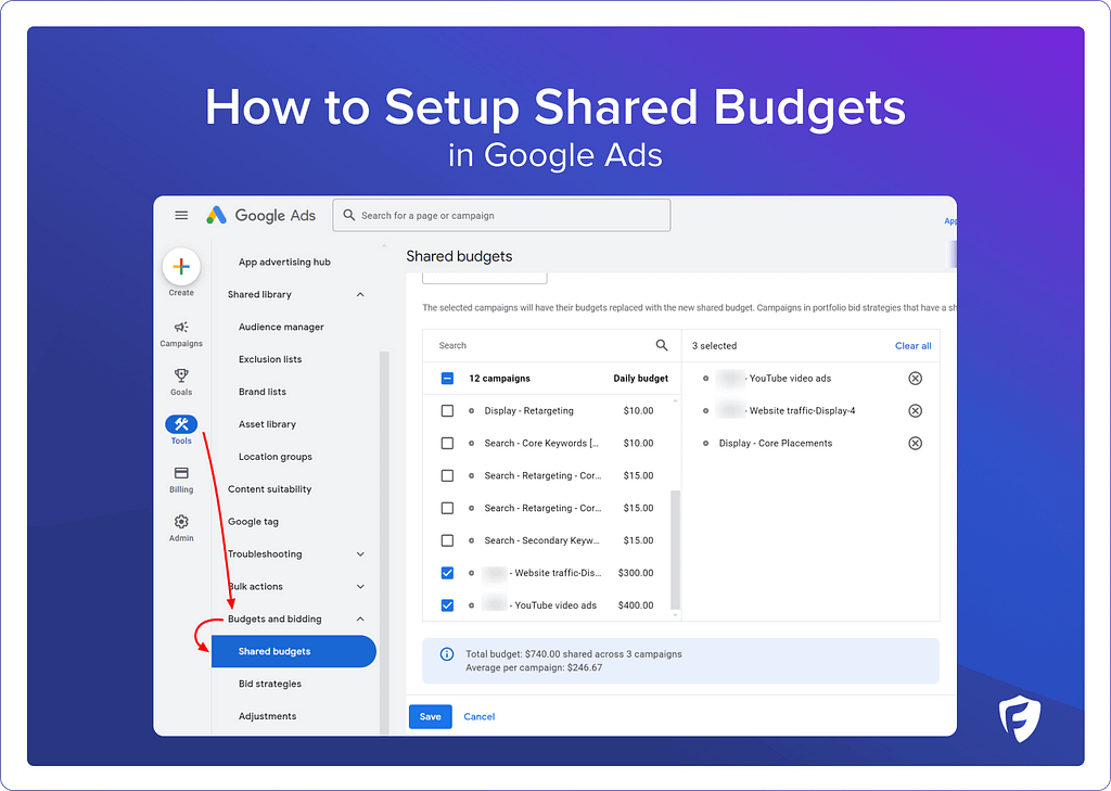 How to setup shared budgets in google ads