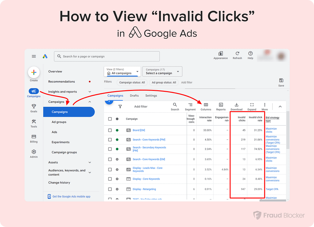 how to view spam clicks in google ads
