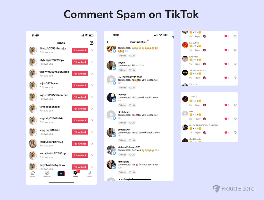TikTok Spam Bots in Comments
