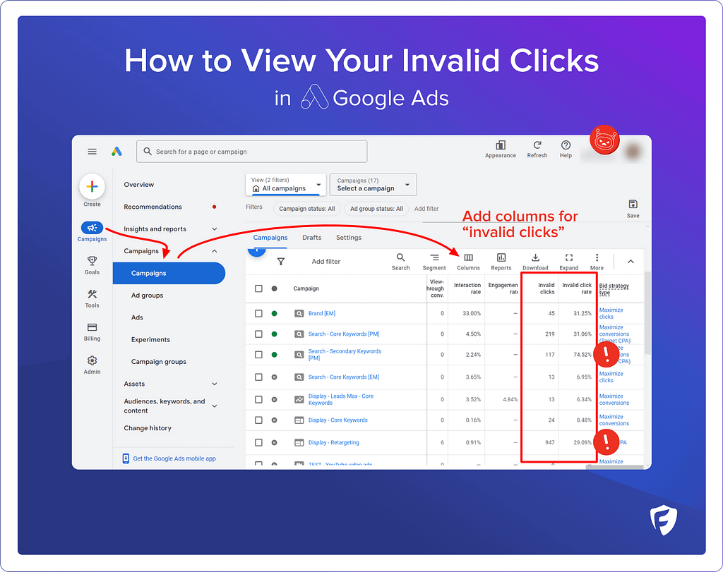How to view invalid clicks in google ads