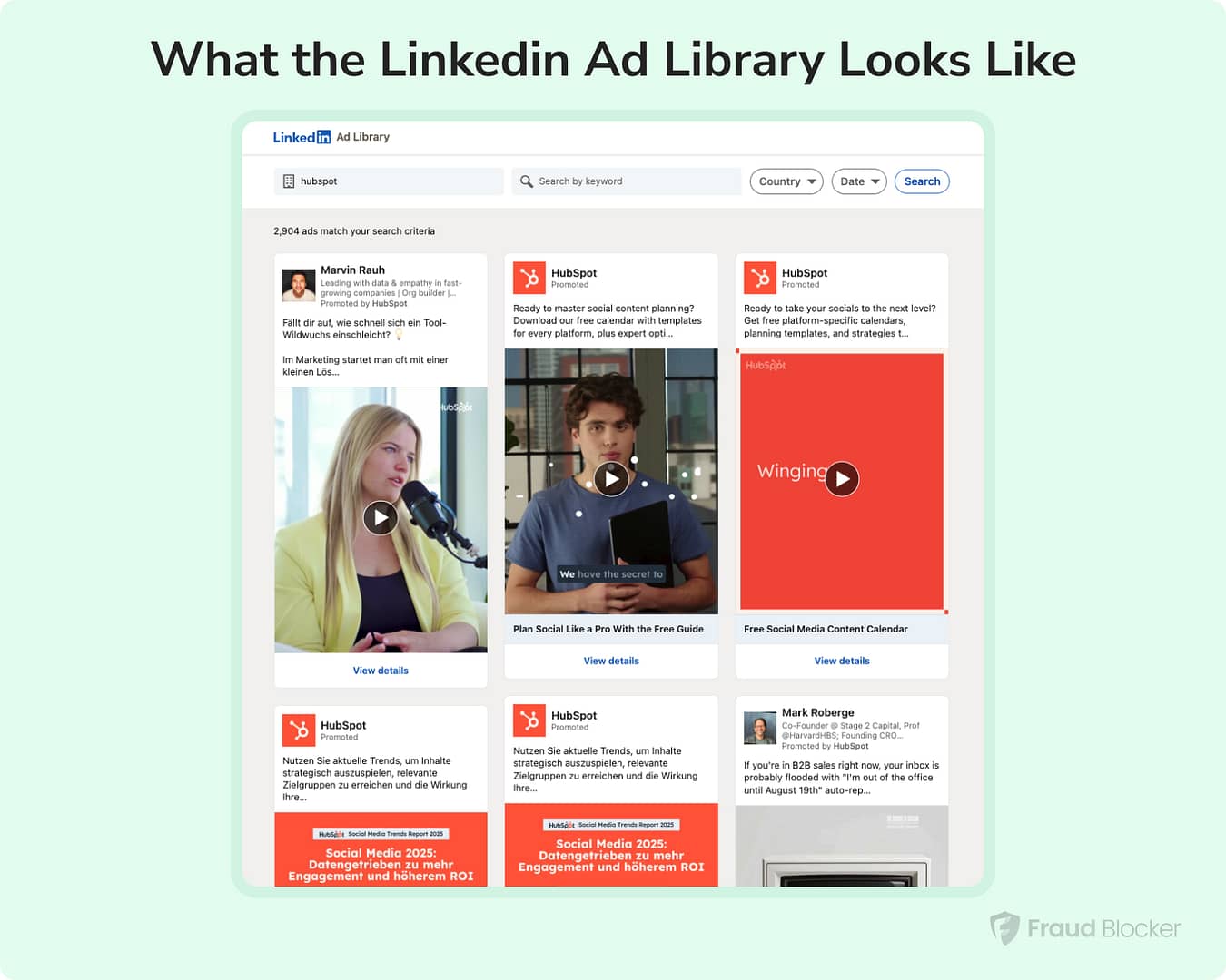 example of the linkedin ad library