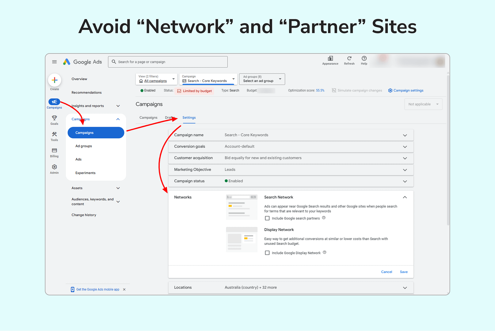 how to stop ppc click fraud in Google Ads- avoid display networks