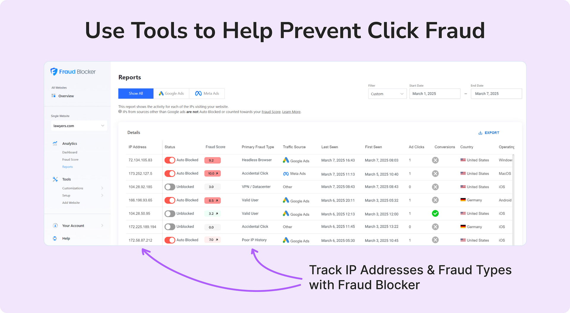 save money - prevent click fraud