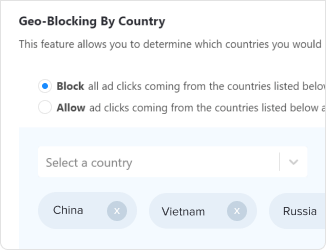 best click fraud software - geo blocking