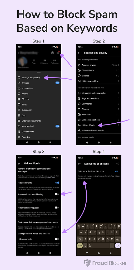 how to stop instagram spam bots - mobile 2