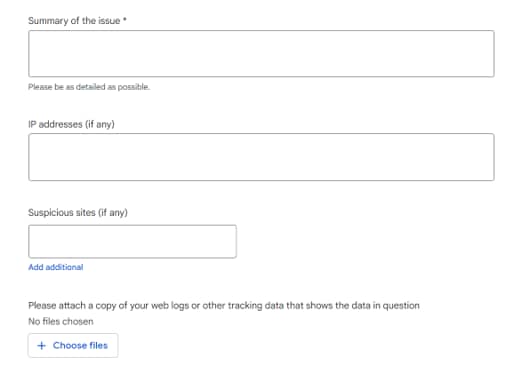 Google Click Quality Form to get a refund for invalid clicks