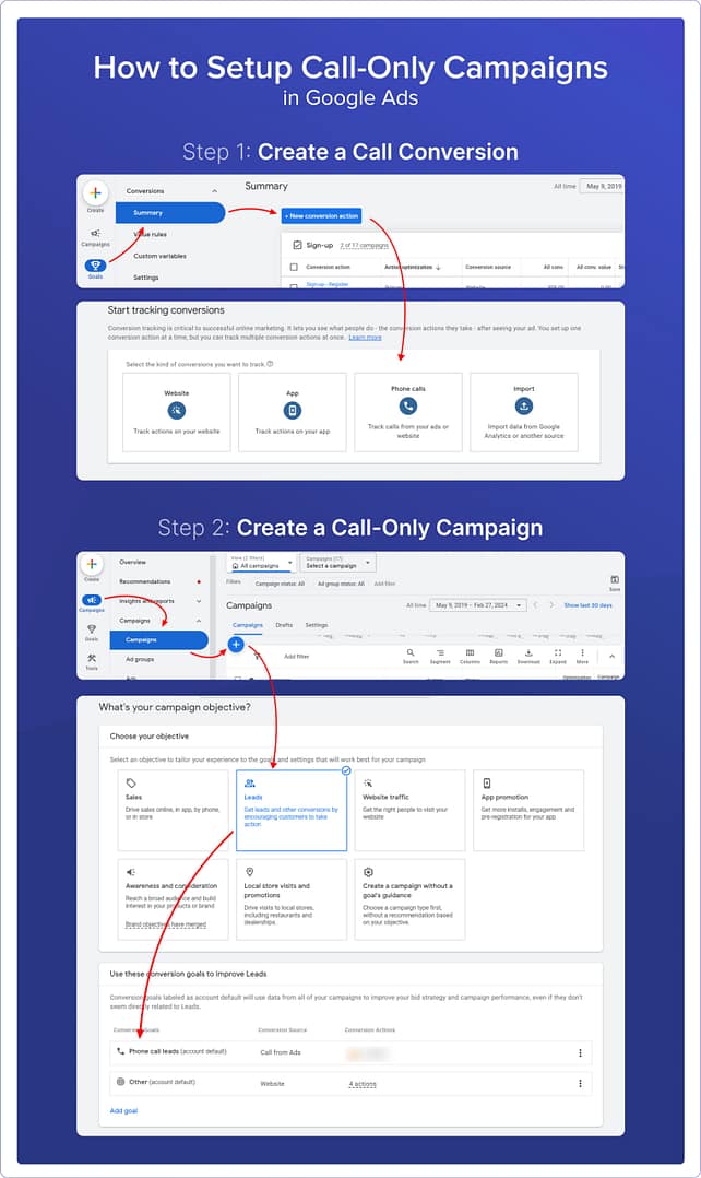 how to set up a call only campaign in google ads